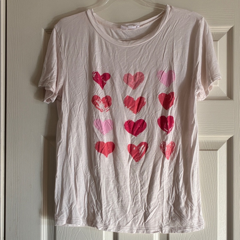 Heart Print Short Sleeve Tee